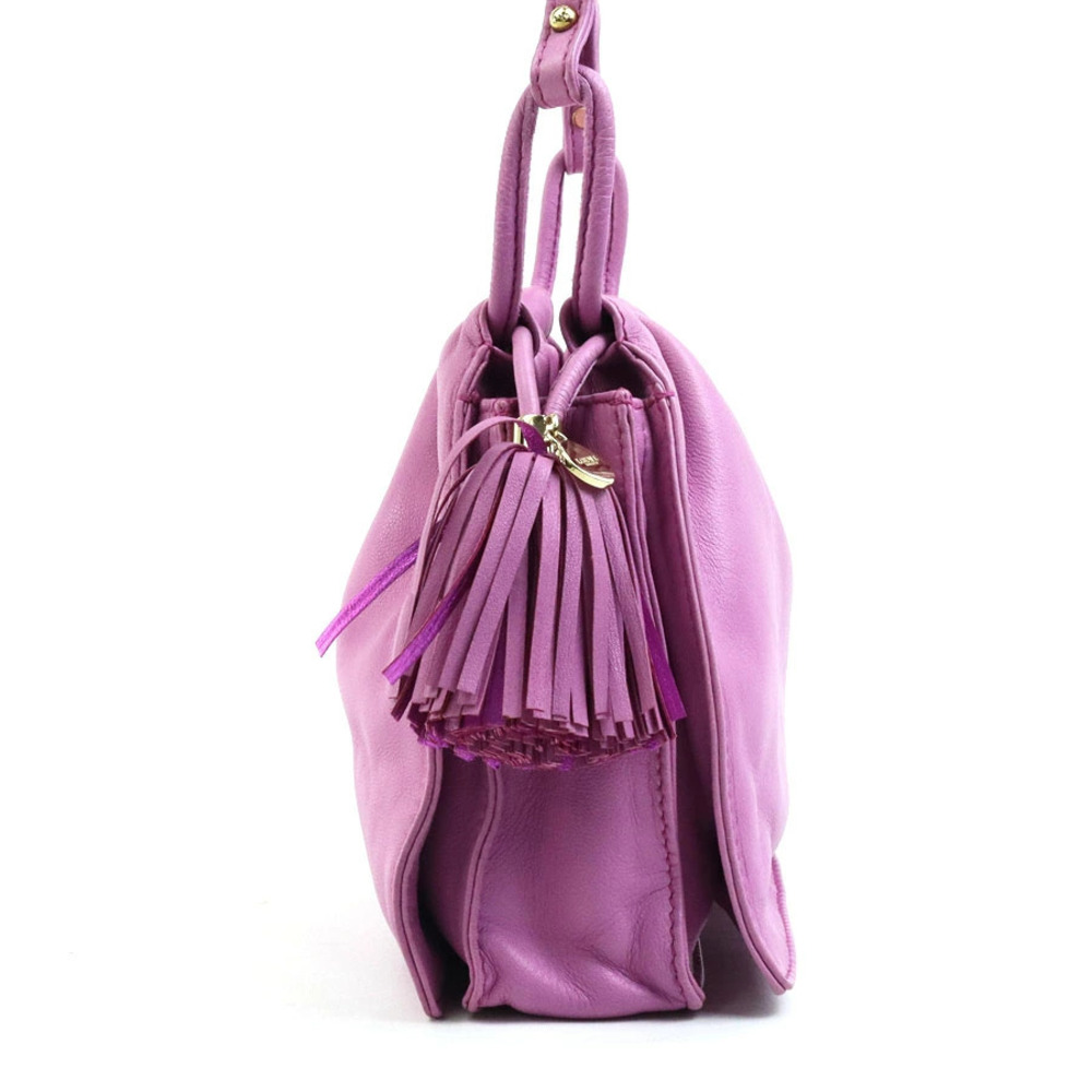 Loewe Shoulder Anagram Crossbody Bag Leather Purple Tassel Purple